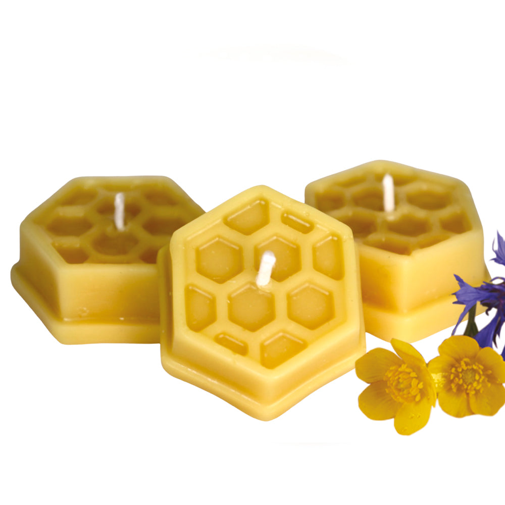 Beeswax Tealights Honey comb x6