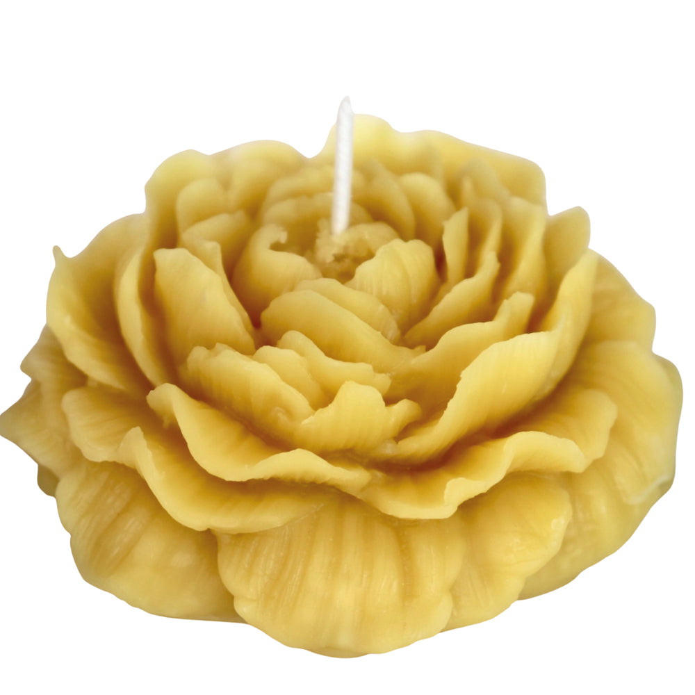 Beeswax Peony Candle