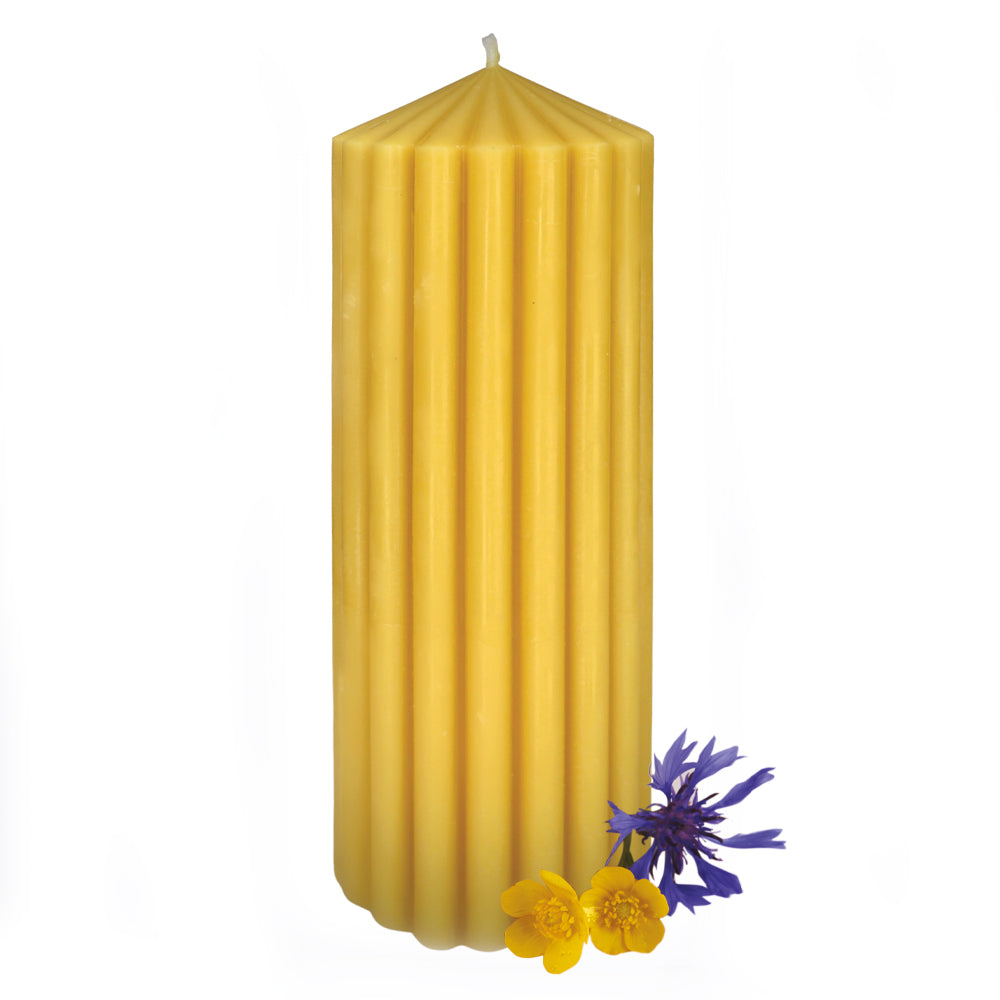 Large beeswax pillar candle